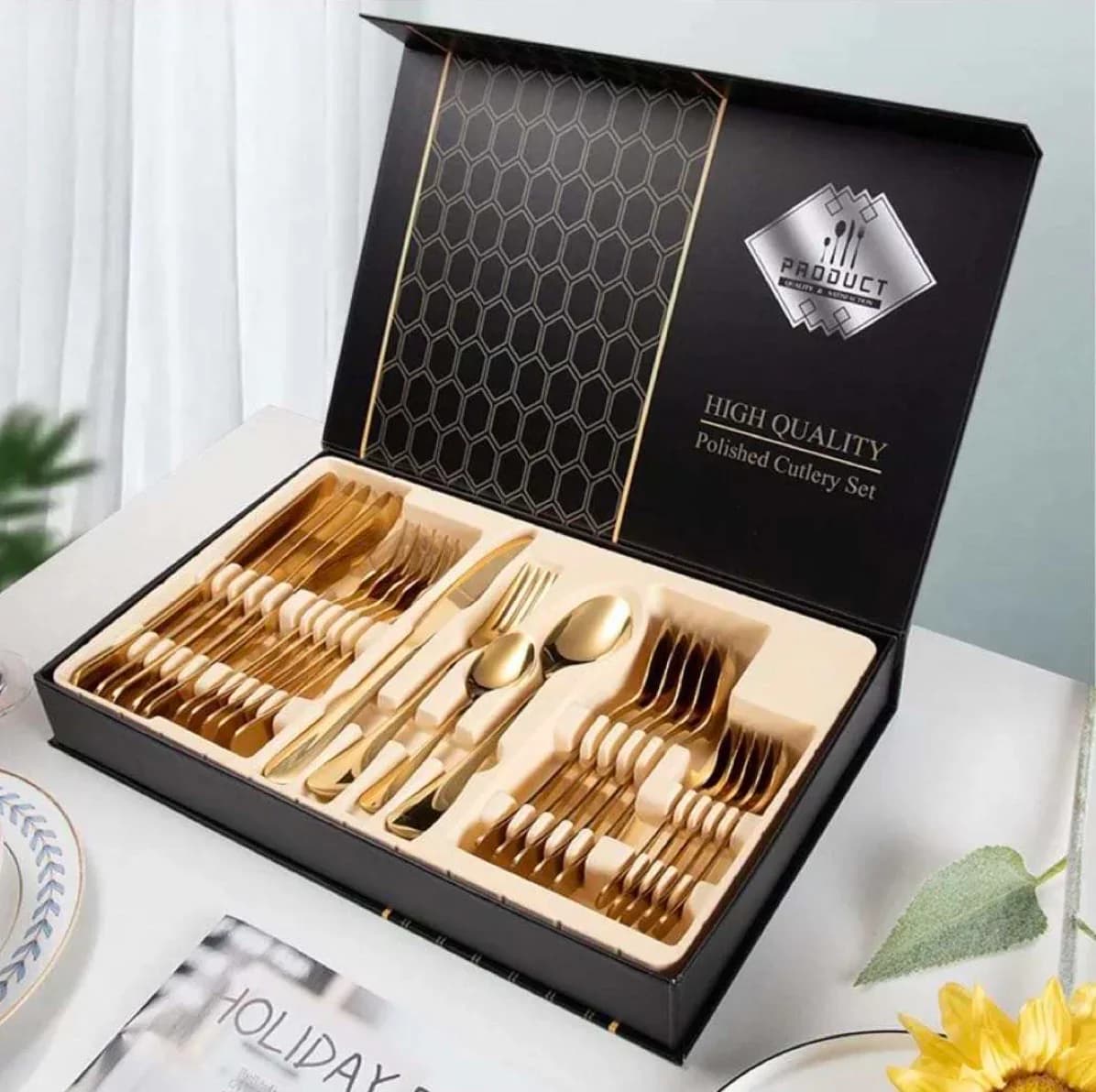 Cutlery Set — Gold (Premium)